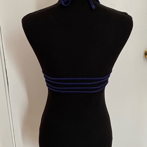 Shekini Ruched Halter Malibu Blue Bikini Top SIZE S - Picture 7 of 8